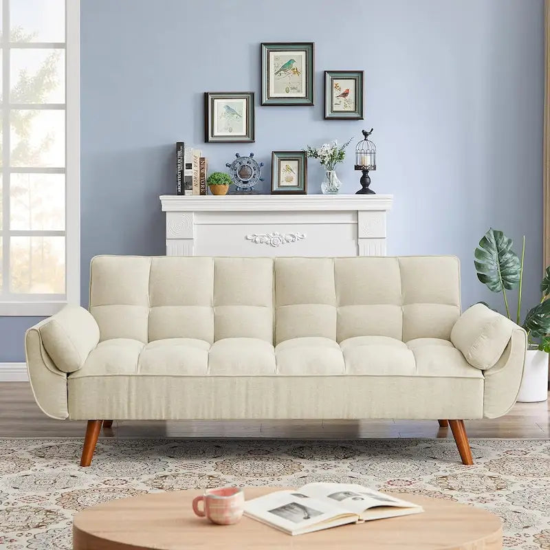 Canapé Futon Convertible Rembourré de 75,39 Pouces