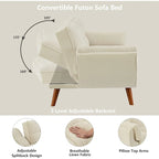Canapé Futon Convertible Rembourré de 75,39 Pouces