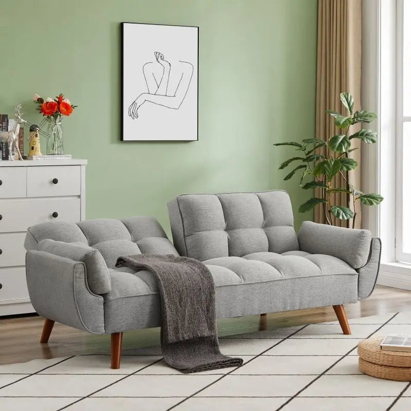 Canapé Futon Convertible Rembourré de 75,39 Pouces