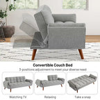 Canapé Futon Convertible Rembourré de 75,39 Pouces