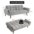 Canapé Futon Convertible Rembourré de 75,39 Pouces