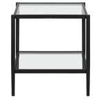 Table d'appoint carrée de 50 cm avec étagère transparente