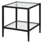 Table d'appoint carrée de 50 cm avec étagère transparente