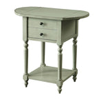 Table d'appoint en bois massif de 63,5 cm avec étagère, style champêtre français