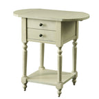 Table d'appoint en bois massif de 63,5 cm avec étagère, style champêtre français