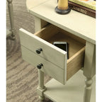 Table d'appoint en bois massif de 63,5 cm avec étagère, style champêtre français