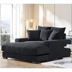 Chaise longue en velours côtelé