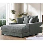 Chaise longue en velours côtelé