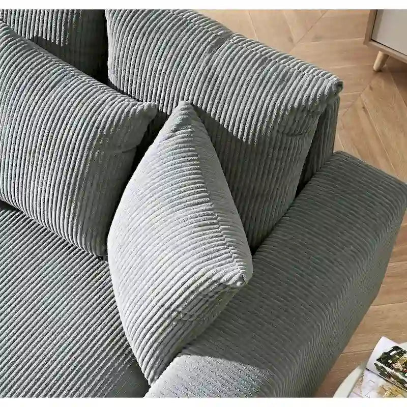 Chaise longue en velours côtelé