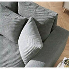 Chaise longue en velours côtelé