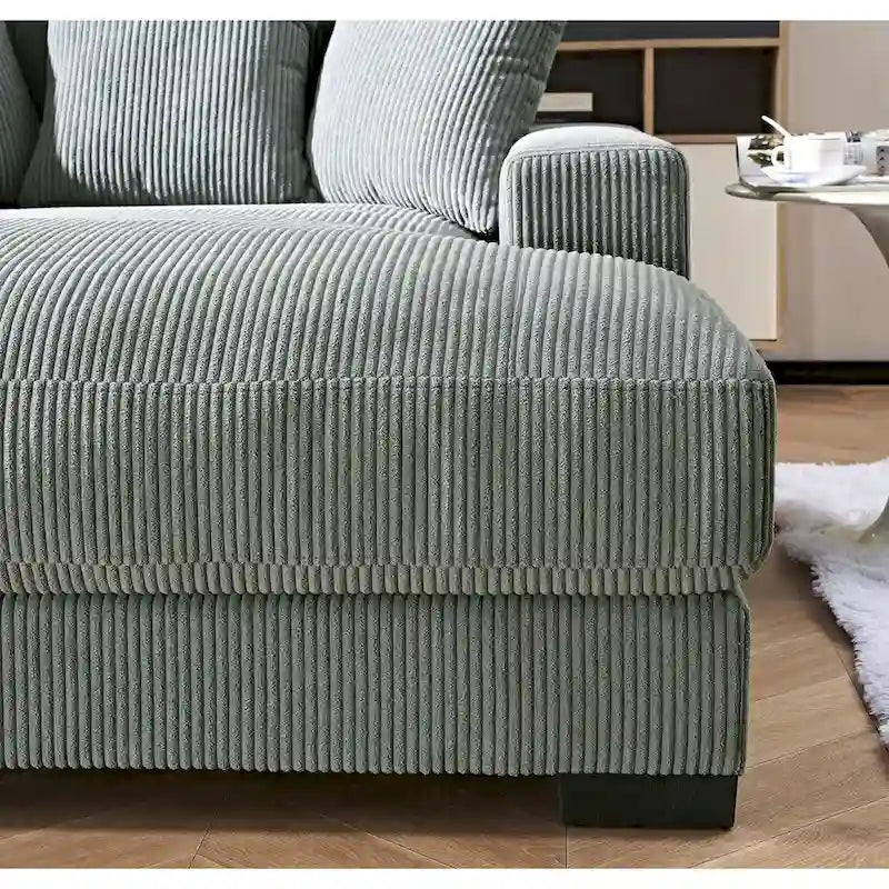 Chaise longue en velours côtelé