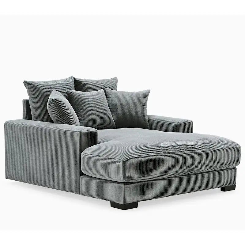 Chaise longue en velours côtelé