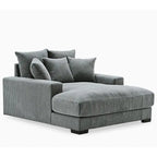 Chaise longue en velours côtelé