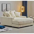 Chaise longue en velours côtelé