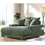 Chaise longue en velours côtelé