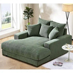 Chaise longue en velours côtelé