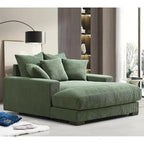 Chaise longue en velours côtelé