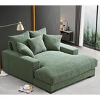 Chaise longue en velours côtelé
