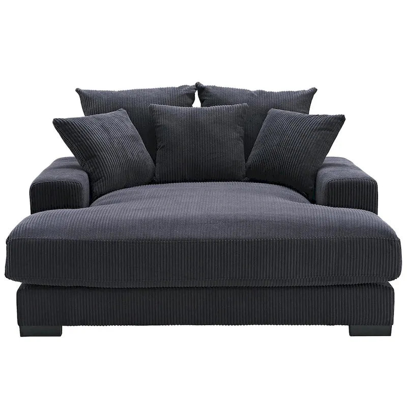 Chaise longue en velours côtelé