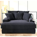 Chaise longue en velours côtelé
