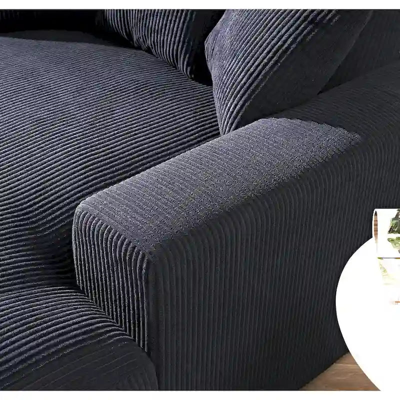 Chaise longue en velours côtelé