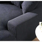 Chaise longue en velours côtelé