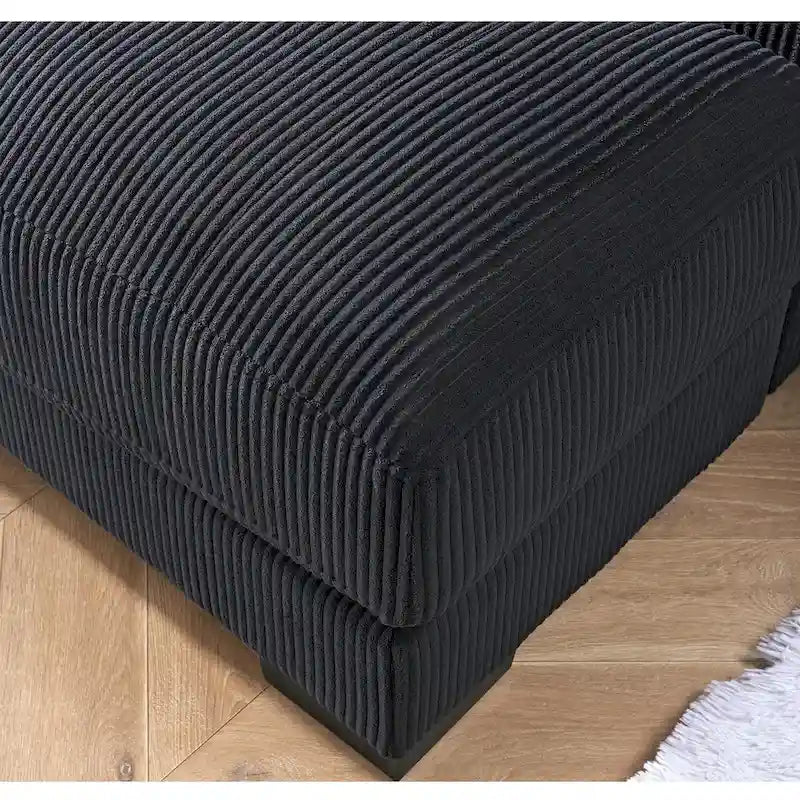Chaise longue en velours côtelé