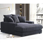 Chaise longue en velours côtelé