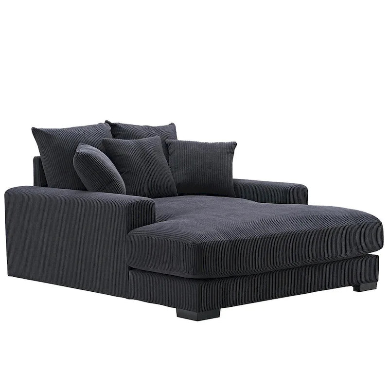 Chaise longue en velours côtelé