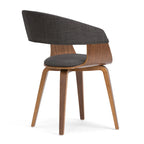 Chaise de salle à manger en bois courbé de style Mid-Century Modern