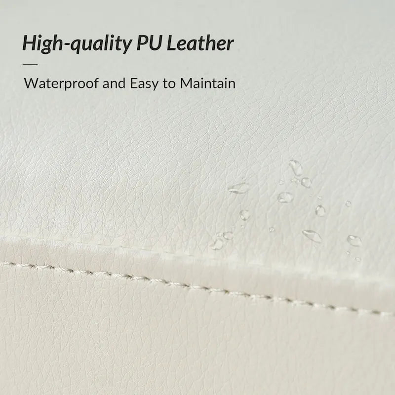 Fauteuil pivotant en similicuir avec base en bois massif