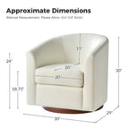 Fauteuil pivotant en similicuir avec base en bois massif