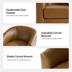 Fauteuil pivotant en similicuir avec base en bois massif