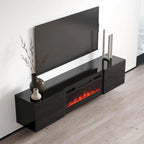 Meuble TV mural moderne avec cheminée électrique de 72 pouces