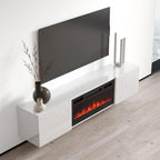 Meuble TV mural moderne avec cheminée électrique de 72 pouces