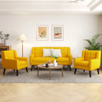 Causeuse capitonnée de 63 pouces avec 2 fauteuils d'appoint