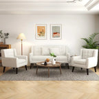 Causeuse capitonnée de 63 pouces avec 2 fauteuils d'appoint