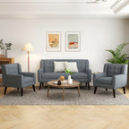 Causeuse capitonnée de 63 pouces avec 2 fauteuils d'appoint