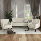 Causeuse capitonnée de 63 pouces avec 2 fauteuils d'appoint