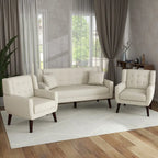 Causeuse capitonnée de 63 pouces avec 2 fauteuils d'appoint