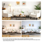 Causeuse capitonnée de 63 pouces avec 2 fauteuils d'appoint