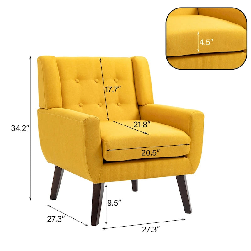 Causeuse capitonnée de 63 pouces avec 2 fauteuils d'appoint