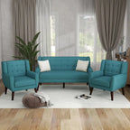 Causeuse capitonnée de 63 pouces avec 2 fauteuils d'appoint