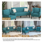 Causeuse capitonnée de 63 pouces avec 2 fauteuils d'appoint
