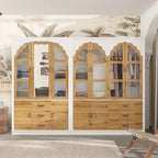 Armoire-penderie rustique extensible avec porte vitrée