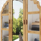 Armoire-penderie rustique extensible avec porte vitrée