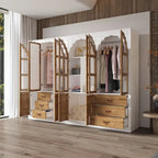 Armoire-penderie rustique extensible avec porte vitrée
