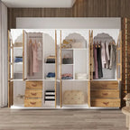 Armoire-penderie rustique extensible avec porte vitrée