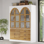 Armoire-penderie rustique extensible avec porte vitrée