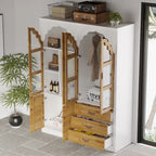 Armoire-penderie rustique extensible avec porte vitrée